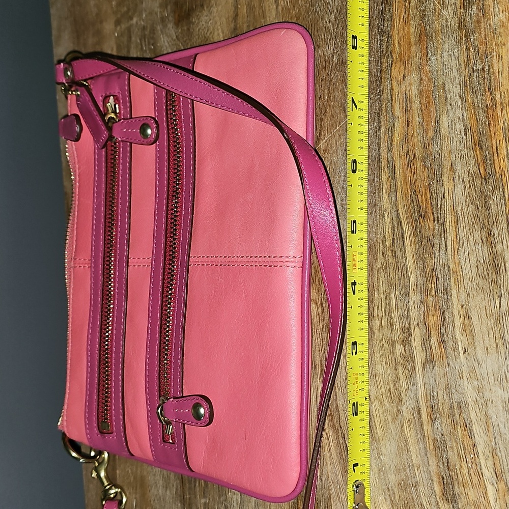 Coach Bonnie Barbie Pink Leather Crossbody Muti Zip Bag - Picture 6 of 7